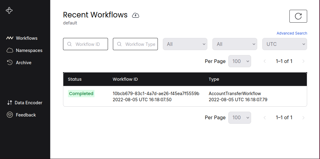 Temporal Frontend Successful Workflow